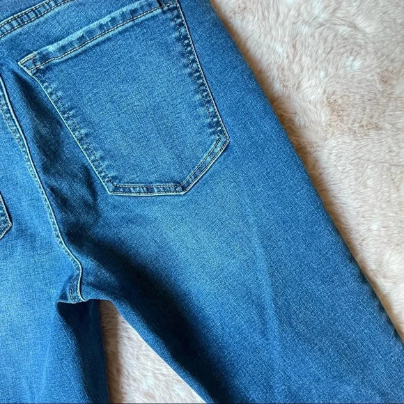 GARAGE High Rise Distressed Raw Hem Skinny Jeggings in Mudhoney Blue Size 7 - Picture 13 of 15